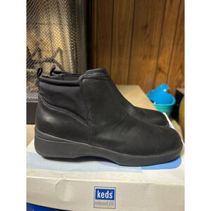 Keds Black Leather Ankle Boots Size 8.5 Women’s NWT Rebecca WH20763